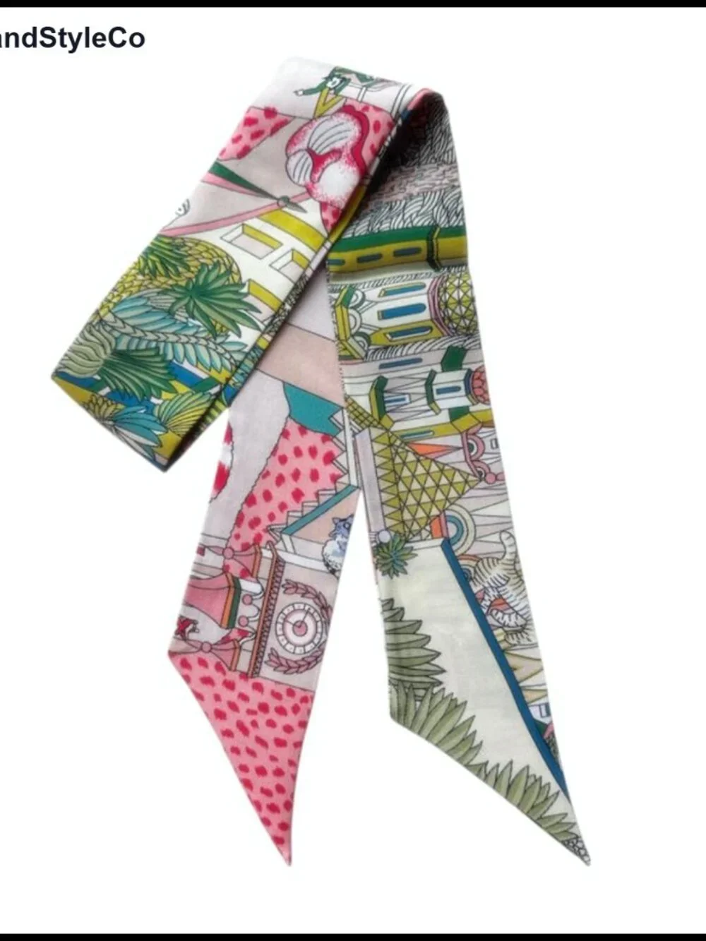 100% Silk Fashion Scarf Handbag Handle Ribbon Neck Scarf Skinny Twill